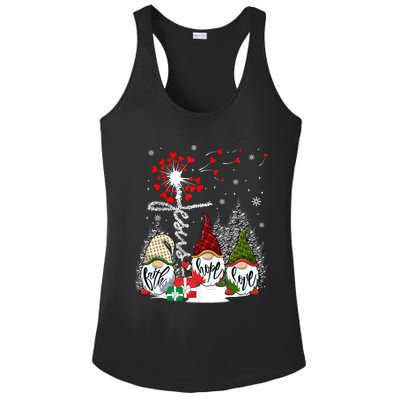 Jesus Faith Hope Love Xmas Christian Gnomes Dandelion Cool Gift Ladies PosiCharge Competitor Racerback Tank