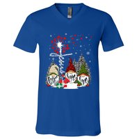 Jesus Faith Hope Love Xmas Christian Gnomes Dandelion Cool Gift V-Neck T-Shirt