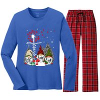 Jesus Faith Hope Love Xmas Christian Gnomes Dandelion Cool Gift Women's Long Sleeve Flannel Pajama Set 