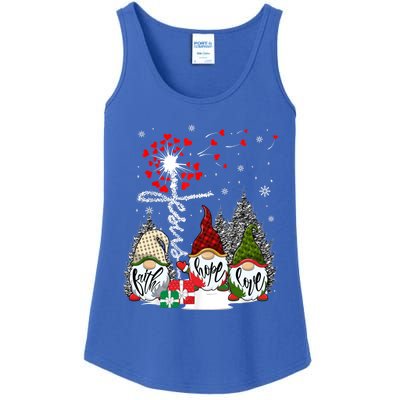 Jesus Faith Hope Love Xmas Christian Gnomes Dandelion Cool Gift Ladies Essential Tank