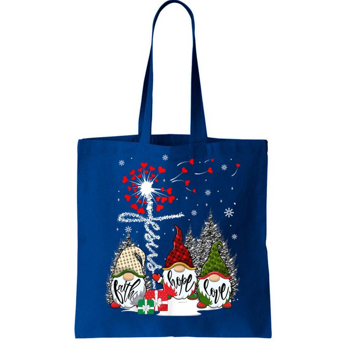 Jesus Faith Hope Love Xmas Christian Gnomes Dandelion Cool Gift Tote Bag