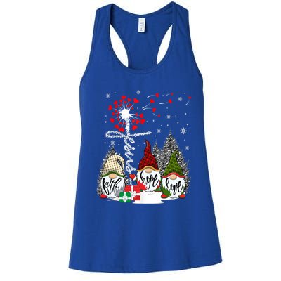 Jesus Faith Hope Love Xmas Christian Gnomes Dandelion Cool Gift Women's Racerback Tank