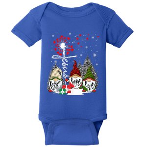 Jesus Faith Hope Love Xmas Christian Gnomes Dandelion Cool Gift Baby Bodysuit