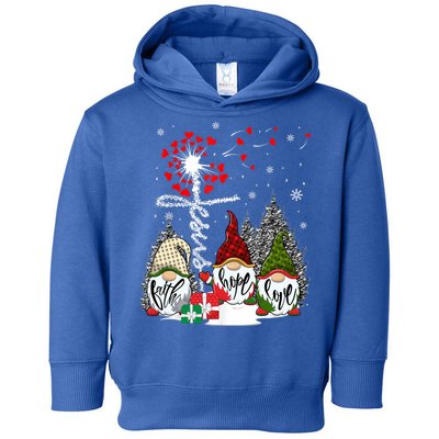 Jesus Faith Hope Love Xmas Christian Gnomes Dandelion Cool Gift Toddler Hoodie