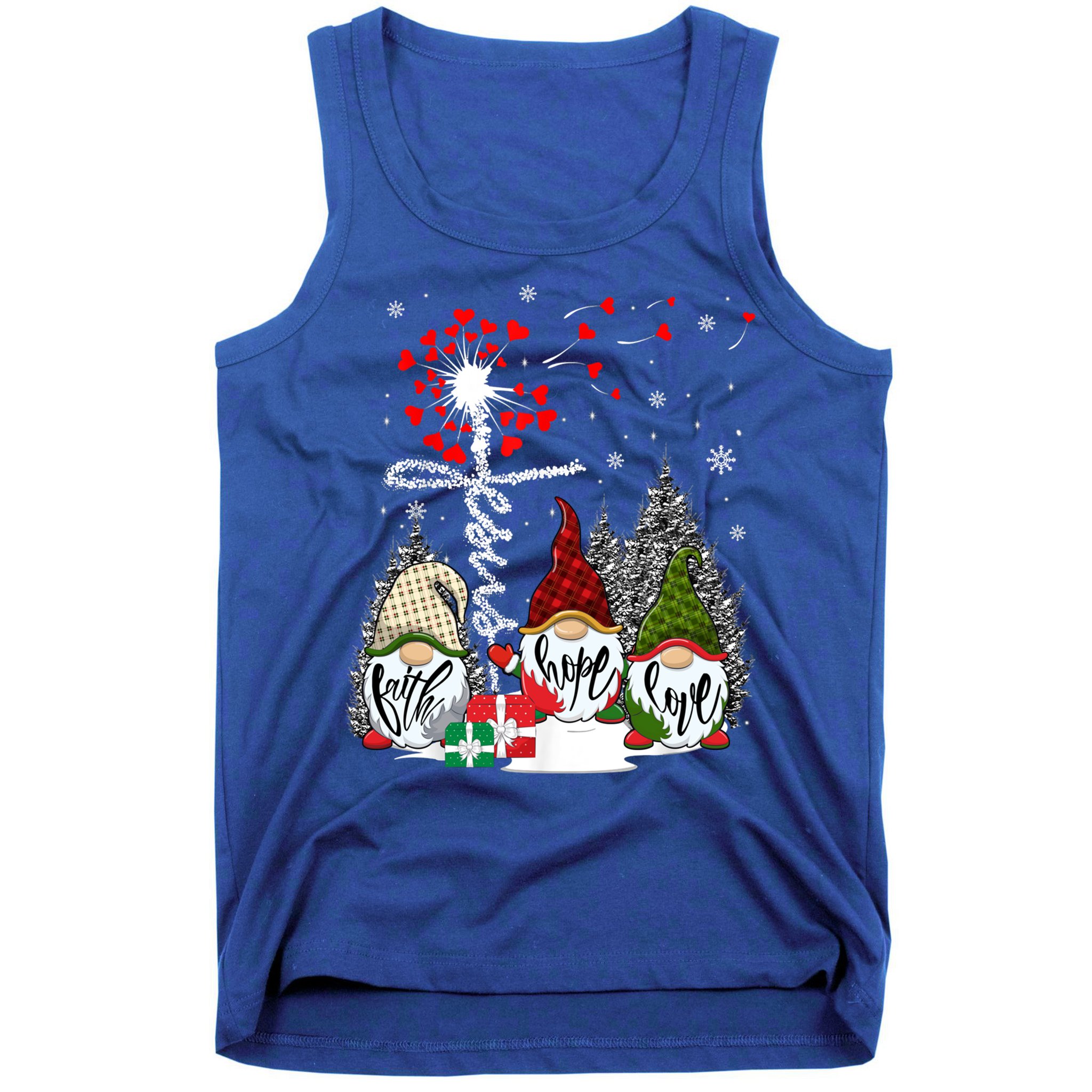 Jesus Faith Hope Love Xmas Christian Gnomes Dandelion Cool Gift Tank Top