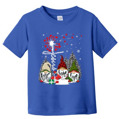 Jesus Faith Hope Love Xmas Christian Gnomes Dandelion Cool Gift Toddler T-Shirt