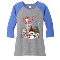 Jesus Faith Hope Love Xmas Christian Gnomes Dandelion Cool Gift Women's Tri-Blend 3/4-Sleeve Raglan Shirt