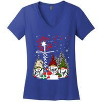 Jesus Faith Hope Love Xmas Christian Gnomes Dandelion Cool Gift Women's V-Neck T-Shirt