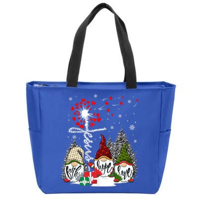 Jesus Faith Hope Love Xmas Christian Gnomes Dandelion Cool Gift Zip Tote Bag