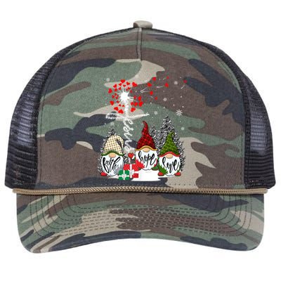 Jesus Faith Hope Love Xmas Christian Gnomes Dandelion Cool Gift Retro Rope Trucker Hat Cap