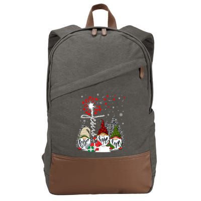 Jesus Faith Hope Love Xmas Christian Gnomes Dandelion Cool Gift Cotton Canvas Backpack