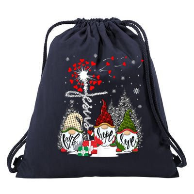 Jesus Faith Hope Love Xmas Christian Gnomes Dandelion Cool Gift Drawstring Bag