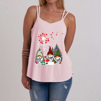 Jesus Faith Hope Love Xmas Christian Gnomes Dandelion Cool Gift Women's Strappy Tank