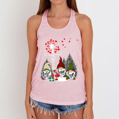 Jesus Faith Hope Love Xmas Christian Gnomes Dandelion Cool Gift Women's Knotted Racerback Tank