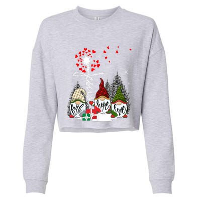 Jesus Faith Hope Love Xmas Christian Gnomes Dandelion Cool Gift Cropped Pullover Crew