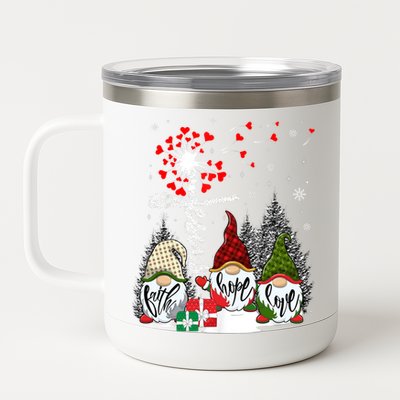 Jesus Faith Hope Love Xmas Christian Gnomes Dandelion Cool Gift 12 oz Stainless Steel Tumbler Cup