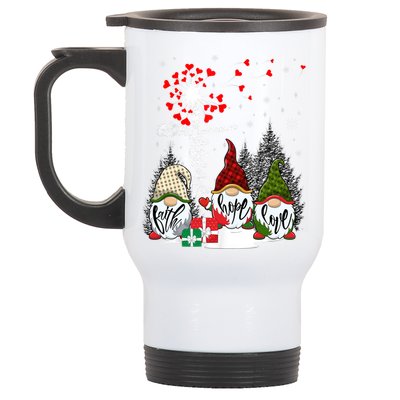 Jesus Faith Hope Love Xmas Christian Gnomes Dandelion Cool Gift Stainless Steel Travel Mug