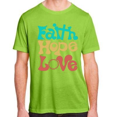 Jesus Faith Hope Love Retro Adult ChromaSoft Performance T-Shirt