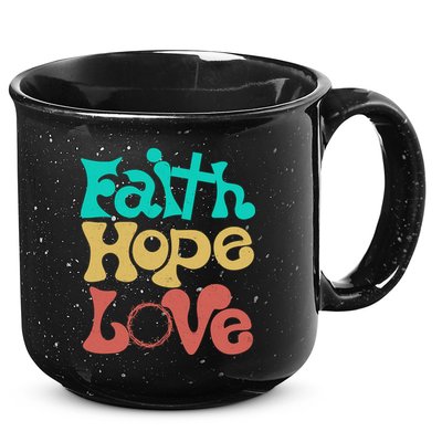 Jesus Faith Hope Love Retro 15oz Campfire Ceramic Mug