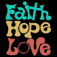 Jesus Faith Hope Love Retro Drawstring Bag