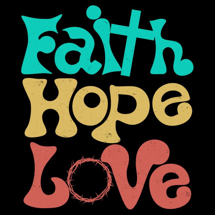 Jesus Faith Hope Love Retro Drawstring Bag