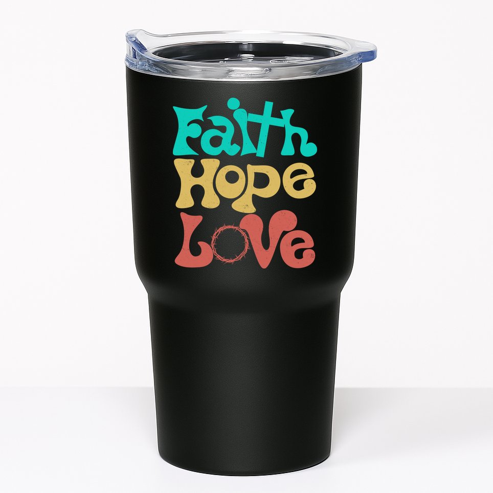 Jesus Faith Hope Love Retro Tumbler