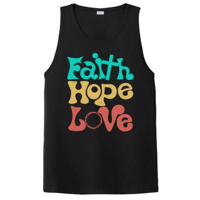 Jesus Faith Hope Love Retro PosiCharge Competitor Tank