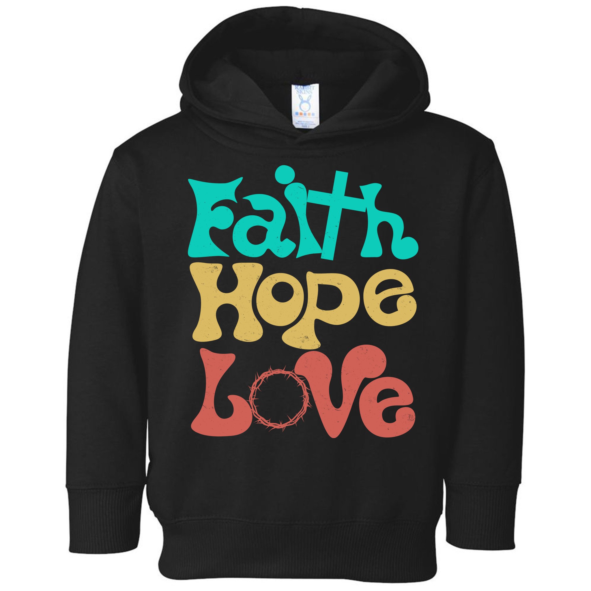 Jesus Faith Hope Love Retro Toddler Hoodie