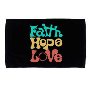 Jesus Faith Hope Love Retro Microfiber Hand Towel