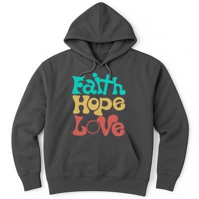 Jesus Faith Hope Love Retro Hoodie