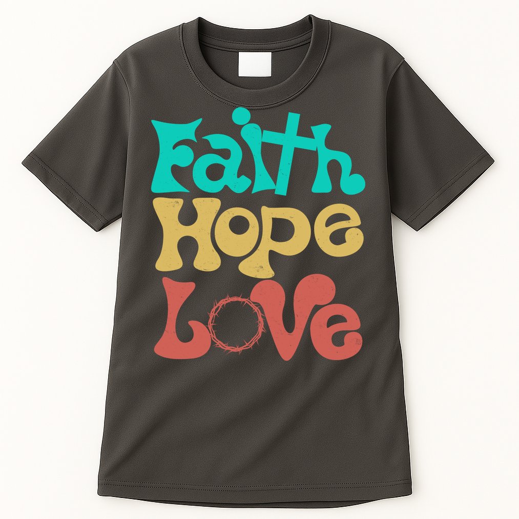 Jesus Faith Hope Love Retro Tall T-Shirt