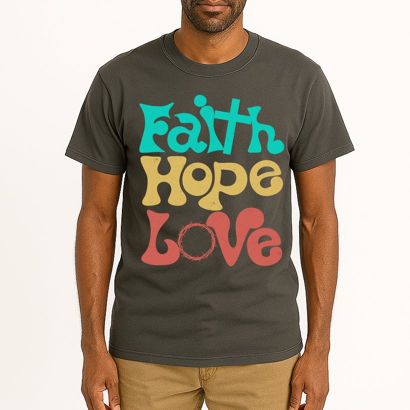 Jesus Faith Hope Love Retro Tall T-Shirt