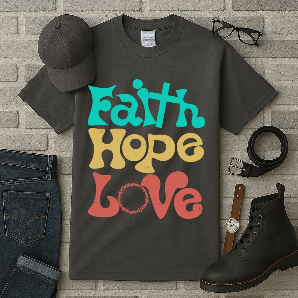 Jesus Faith Hope Love Retro Tall T-Shirt