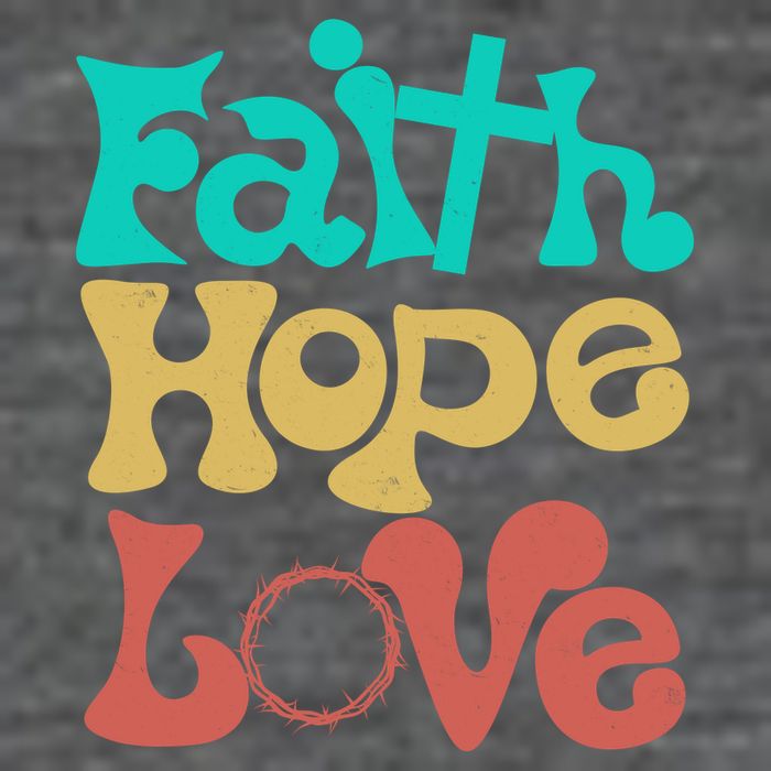 Jesus Faith Hope Love Retro Button