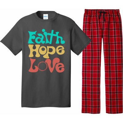 Jesus Faith Hope Love Retro Pajama Set