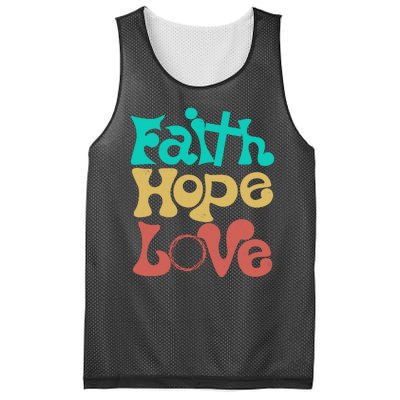 Jesus Faith Hope Love Retro Mesh Reversible Basketball Jersey Tank