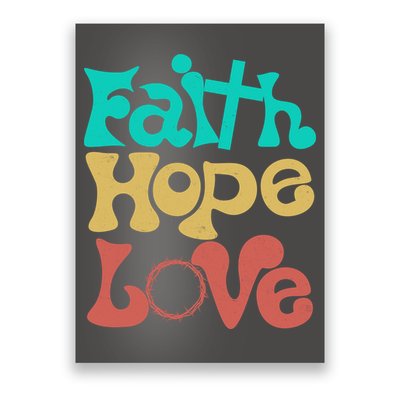 Jesus Faith Hope Love Retro Poster
