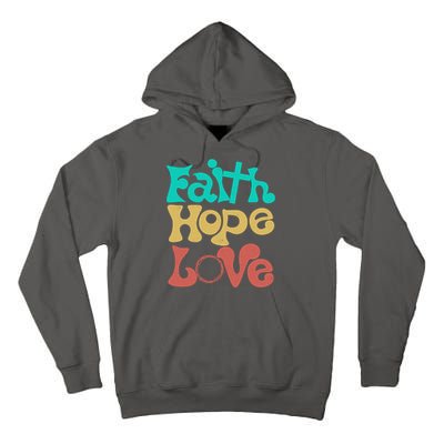 Jesus Faith Hope Love Retro Tall Hoodie