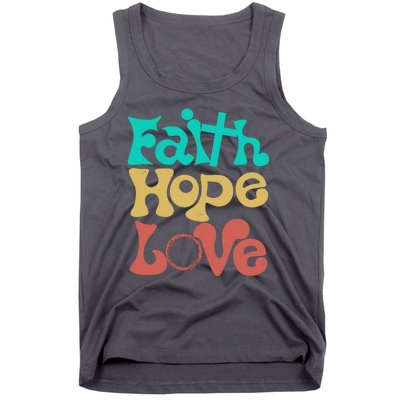 Jesus Faith Hope Love Retro Tank Top