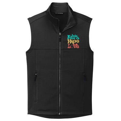 Jesus Faith Hope Love Retro Collective Smooth Fleece Vest