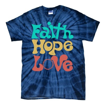 Jesus Faith Hope Love Retro Tie-Dye T-Shirt