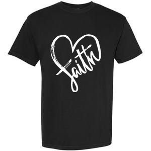 Jesus Faith Heart Christian Graphic Tees Garment-Dyed Heavyweight T-Shirt