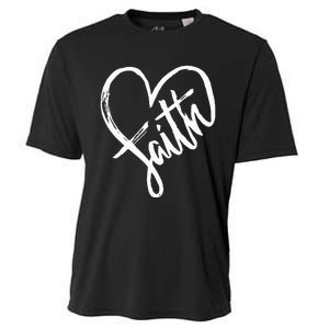 Jesus Faith Heart Christian Graphic Tees Cooling Performance Crew T-Shirt