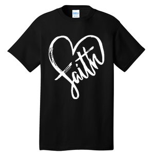 Jesus Faith Heart Christian Graphic Tees Tall T-Shirt