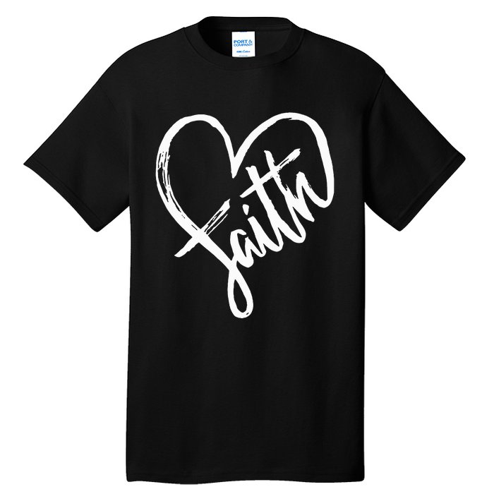 Jesus Faith Heart Christian Graphic Tees Tall T-Shirt