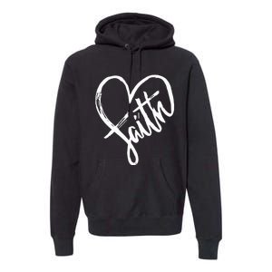 Jesus Faith Heart Christian Graphic Tees Premium Hoodie