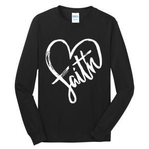 Jesus Faith Heart Christian Graphic Tees Tall Long Sleeve T-Shirt