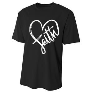 Jesus Faith Heart Christian Graphic Tees Performance Sprint T-Shirt