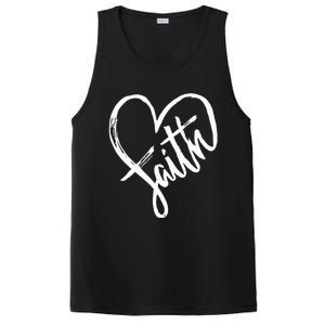 Jesus Faith Heart Christian Graphic Tees PosiCharge Competitor Tank