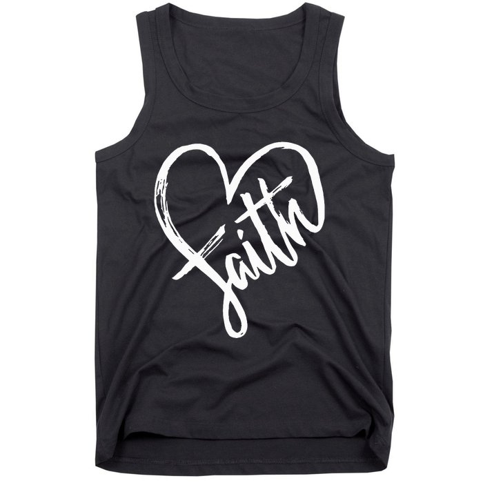 Jesus Faith Heart Christian Graphic Tees Tank Top